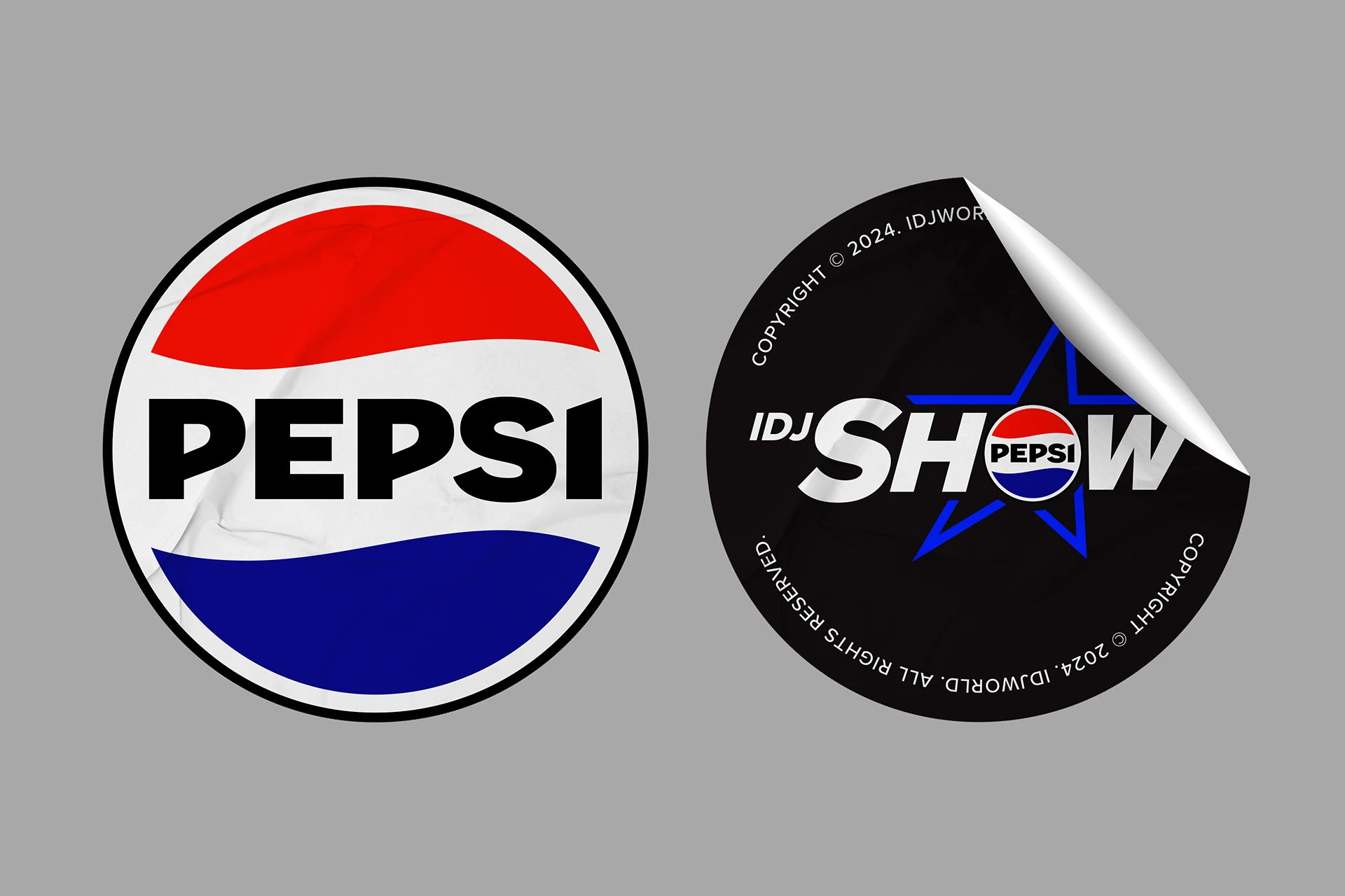 idjshow and pepsi stickers design by brandbusters