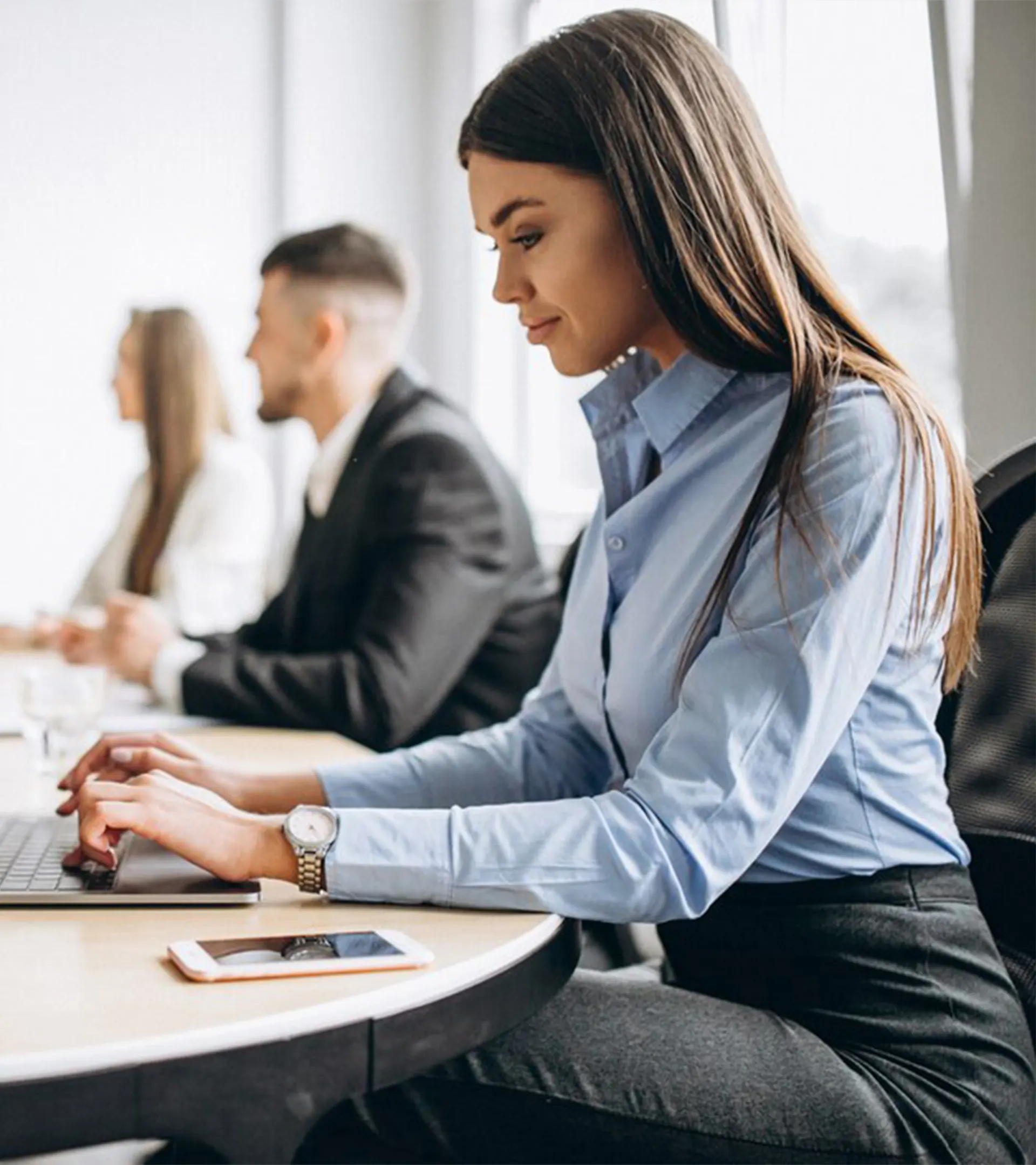 business woman on laptop photo